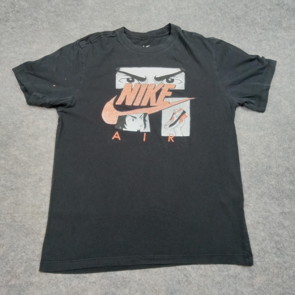 Nike Shirt Mens Medium Black Graphic Air Swoosh Eyes Short Sleeve The Nike Tee